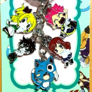 COPY - Fairy Tail Natsu Happy Anime Metal Charm Keychain